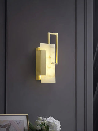 Alabaster Brass Wall Sconce