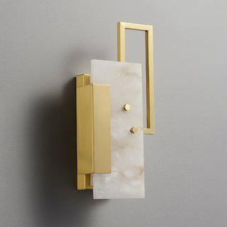 Alabaster Brass Wall Sconce