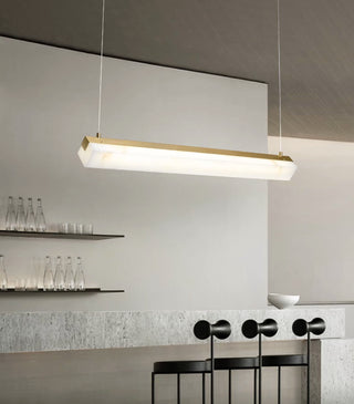 Alabaster Brick Linear Pendant Light