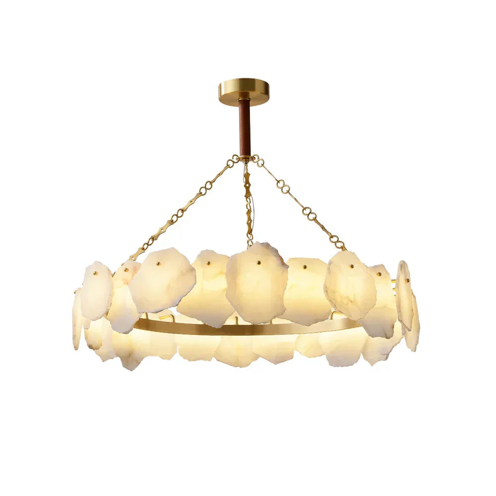Alabaster Petal Chandelier | Luxury Stone Ring Light | Vidir ...