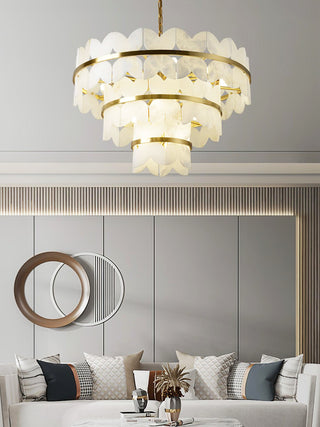 Alabaster Butterfly Round Chandelier