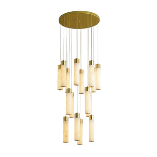 Alabaster Celestial Brass Cascade Chandelier