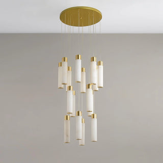 Alabaster Celestial Brass Cascade Chandelier