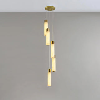 Alabaster Celestial Brass Cascade Chandelier