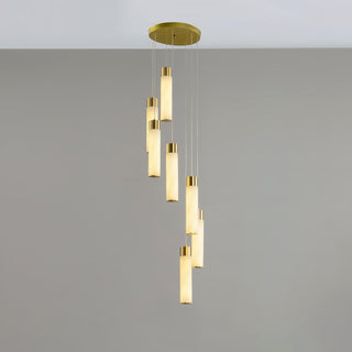 Alabaster Celestial Brass Cascade Chandelier