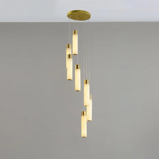 Alabaster Celestial Brass Cascade Chandelier