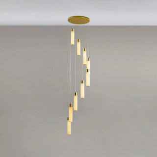 Alabaster Celestial Brass Cascade Chandelier