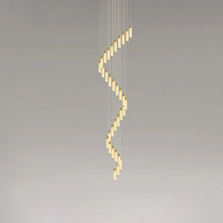 Alabaster Celestial Brass Cascade Chandelier