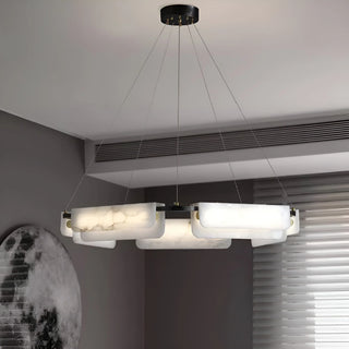 Delia Rectangular Alabaster Chandelier
