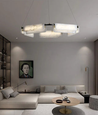 Delia Rectangular Alabaster Chandelier