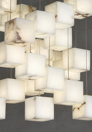 Alabaster Cube Box Chandelier