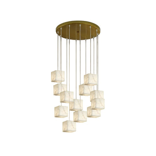 Alabaster Cube Box Chandelier