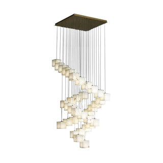 Alabaster Cube Box Chandelier