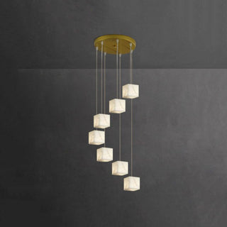 Alabaster Cube Box Chandelier