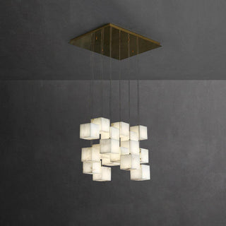 Alabaster Cube Box Chandelier