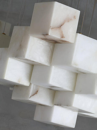 Alabaster Cube Box Chandelier