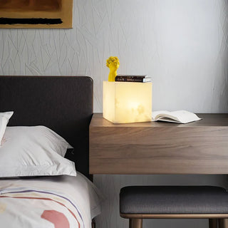 Alabaster Cubic Table Lamp