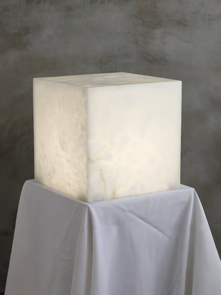 Alabaster Cubic Table Lamp