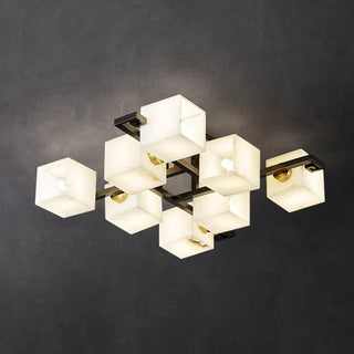 Alabaster Cubist Ceiling Lamp