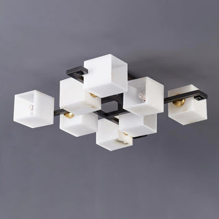 Alabaster Cubist Ceiling Lamp