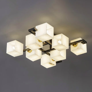 Alabaster Cubist Ceiling Lamp