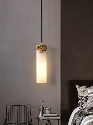 Alabaster Cylindrical Dansani Lyra Pendant Light