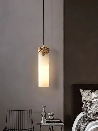 Alabaster Cylindrical Dansani Lyra Pendant Light