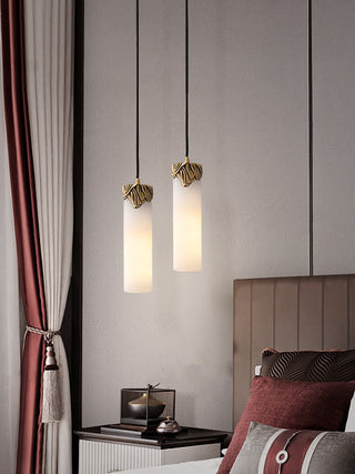 Alabaster Cylindrical Dansani Lyra Pendant Light