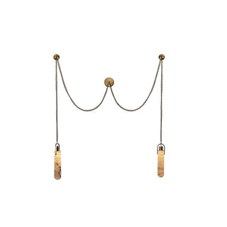 Alabaster Cylindrical Draped Chain Chandelier