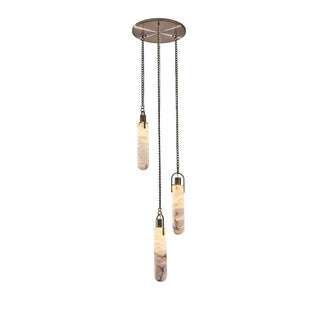 Alabaster Cylindrical Draped Chain Chandelier
