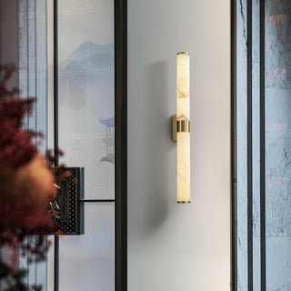 Alabaster Cylindrical Line Wall Light