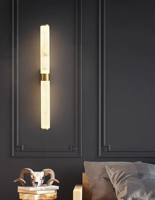 Cylindrical Alabaster Line Wall Light