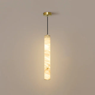 Alabaster Cylindrical Pendant Light
