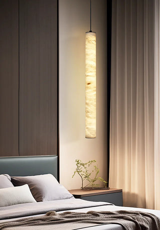 Alabaster Cylindrical Pendant Light