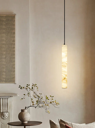 Alabaster Cylindrical Pendant Light