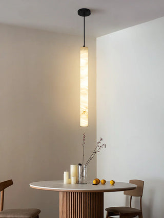 Alabaster Cylindrical Pendant Light