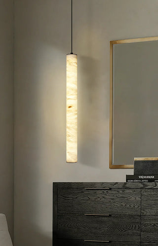 Alabaster Cylindrical Pendant Light