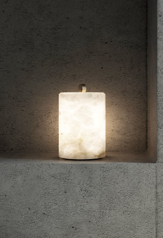 Alabaster Cylindrical Table Lamp