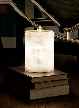 Alabaster Cylindrical Table Lamp - Vidirlighting