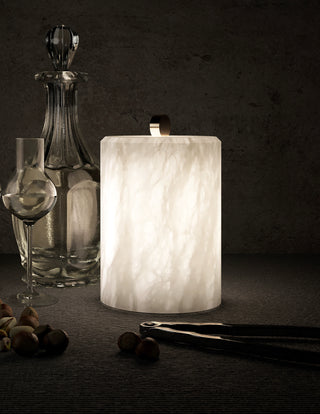 Alabaster Cylindrical Table Lamp