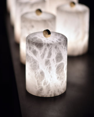 Alabaster Cylindrical Table Lamp