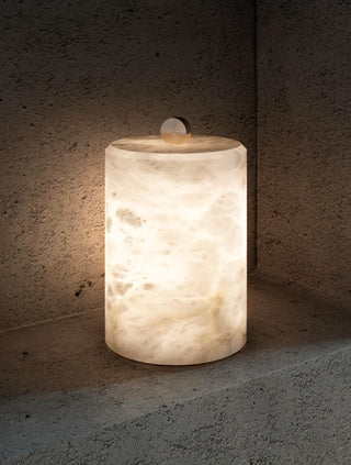 Alabaster Cylindrical Table Lamp