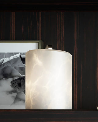 Alabaster Cylindrical Table Lamp