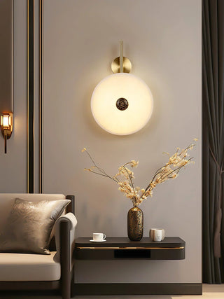 Alabaster Eclipse Round Wall Light - Vidirlighting