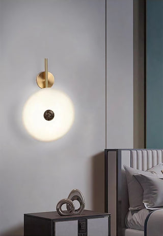 Alabaster Eclipse Round Wall Light