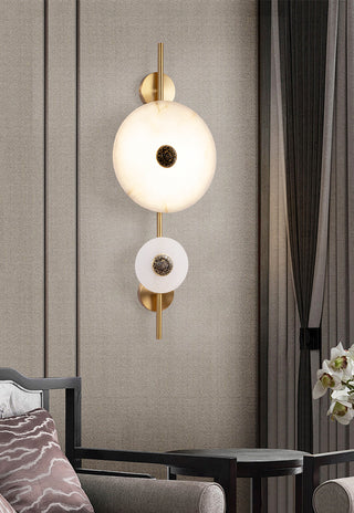 Alabaster Eclipse Round Wall Light