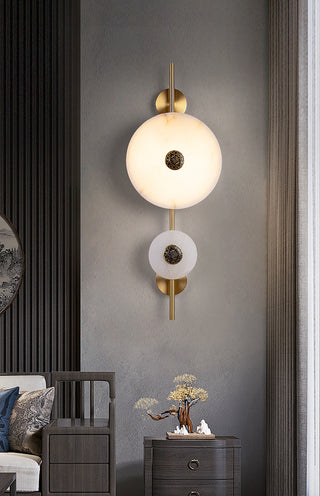 Alabaster Eclipse Round Wall Light