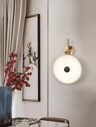 Alabaster Eclipse Round Wall Light