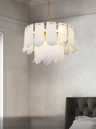 Alabaster Elba Brass Chandelier