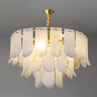 Alabaster Elba Brass Chandelier